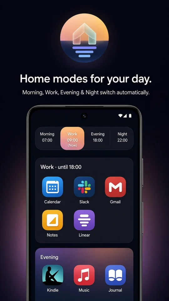 ModoForge Home modes for morning, work, evening and night