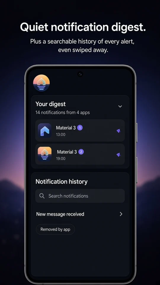 ModoForge notification digest and history