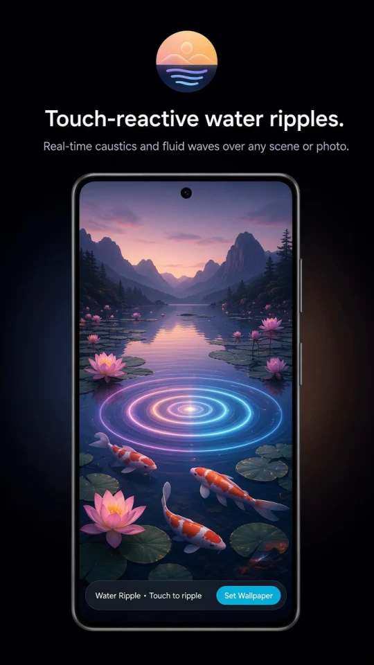 VibeFluid touch-reactive water ripples