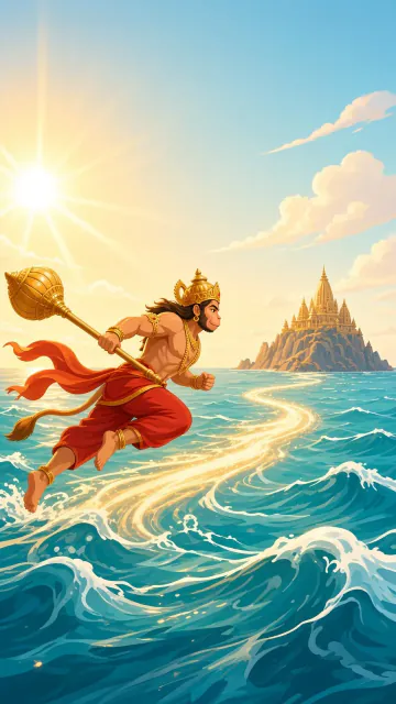Hanuman Ocean Leap scene