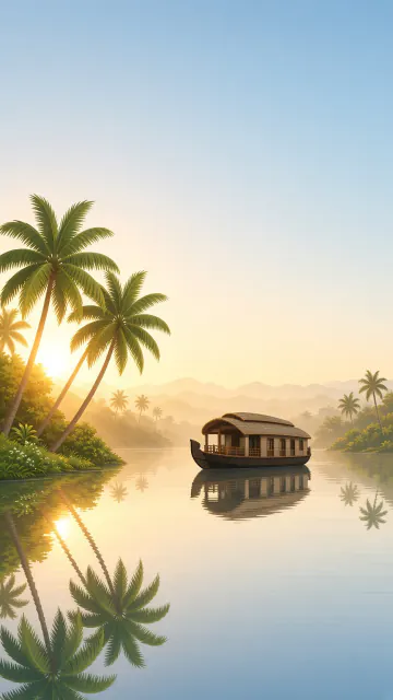 Kerala Backwaters scene